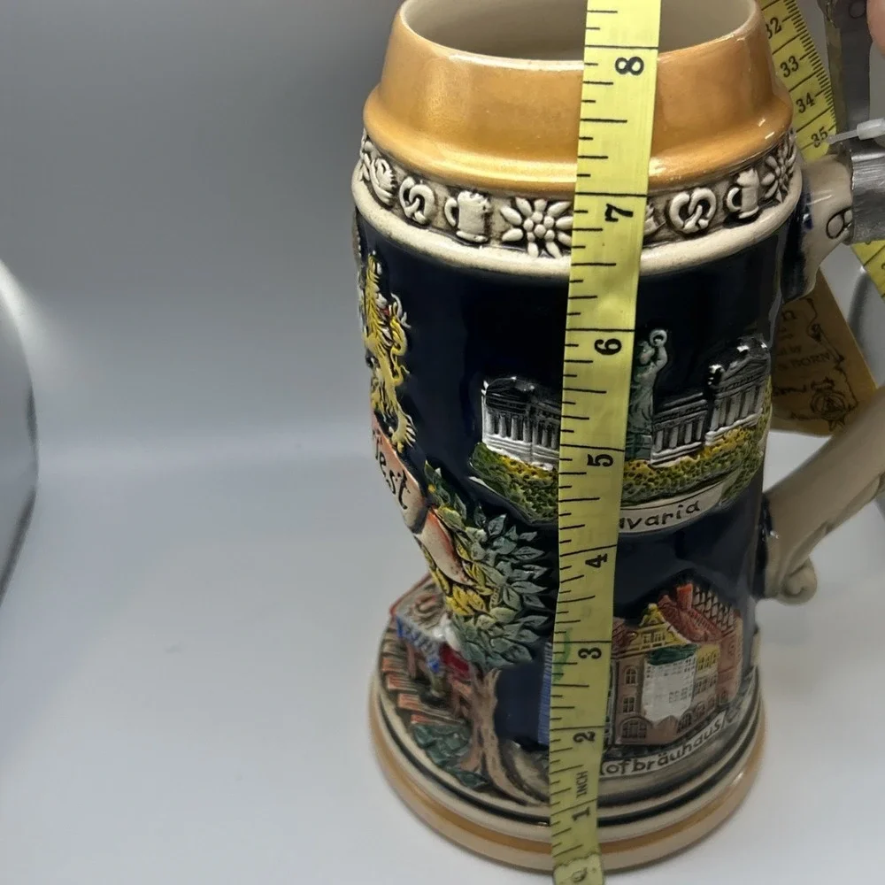 Zöller & Born Oktoberfest Munich Beer Stein LE 1394/5000 Pewter Lid‎ DAMAGED/COA